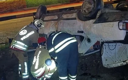 İskenderun’da otomobil takla attı: 3 yaralı